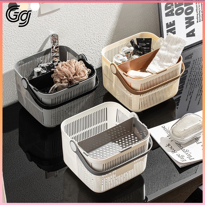 Dry and wet separation bath basket Double layer detachable wash basket ...