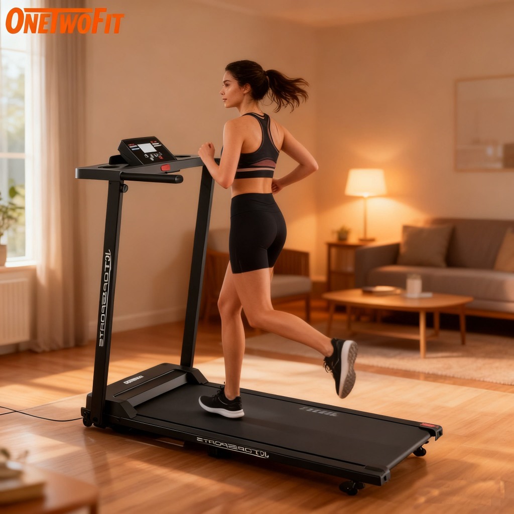 OneTwoFit Multifunctional ElectricTreadmill 2.5HP With Bluetooth audio ...