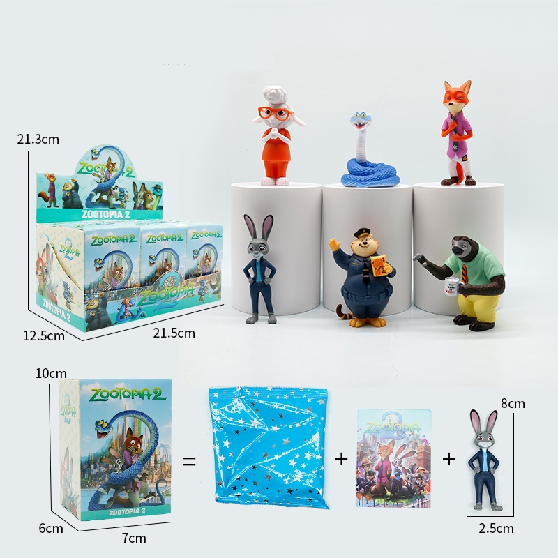 New 6pcs Zootopia Model Figures Judy Hopps Nick Wilde Mr Big Mini ...
