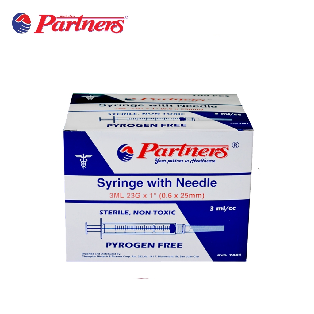 Partners Syringe 3 ml/cc Disposable - Luer Lock - 10 Pieces | Shopee ...