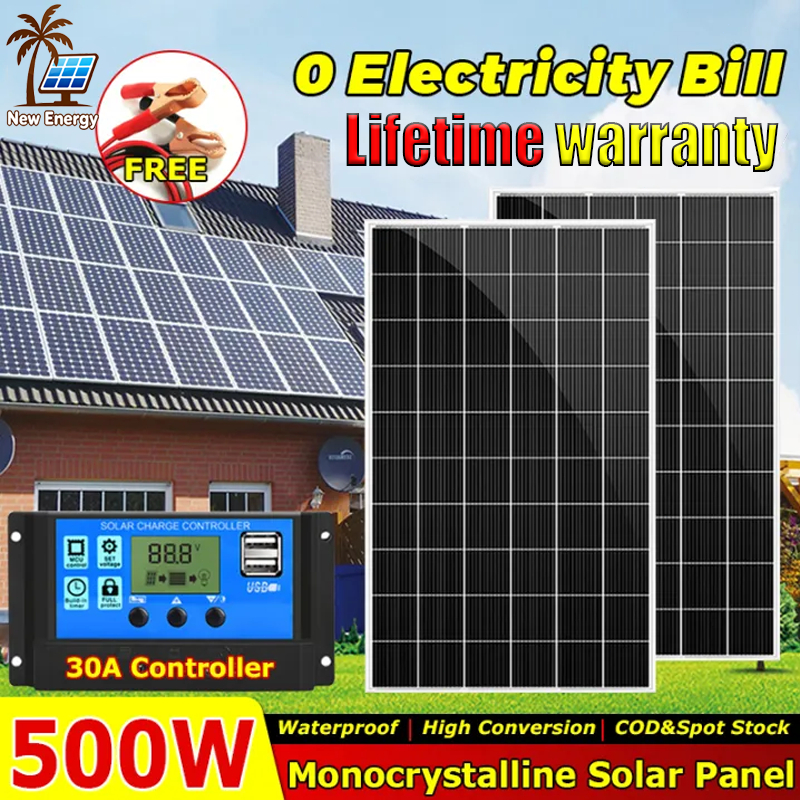 Single crystal solar panel 400W/500W power panel 18V battery power ...