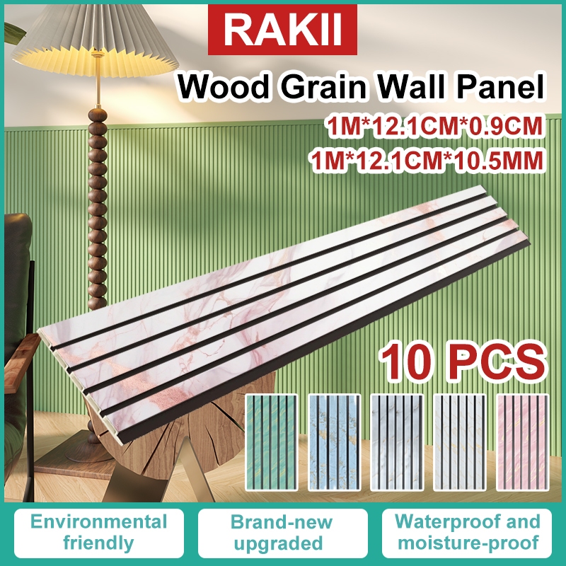 10pcs Waterproof WPC Fluted Wall Panel PVC Grille Design Eco TV ...