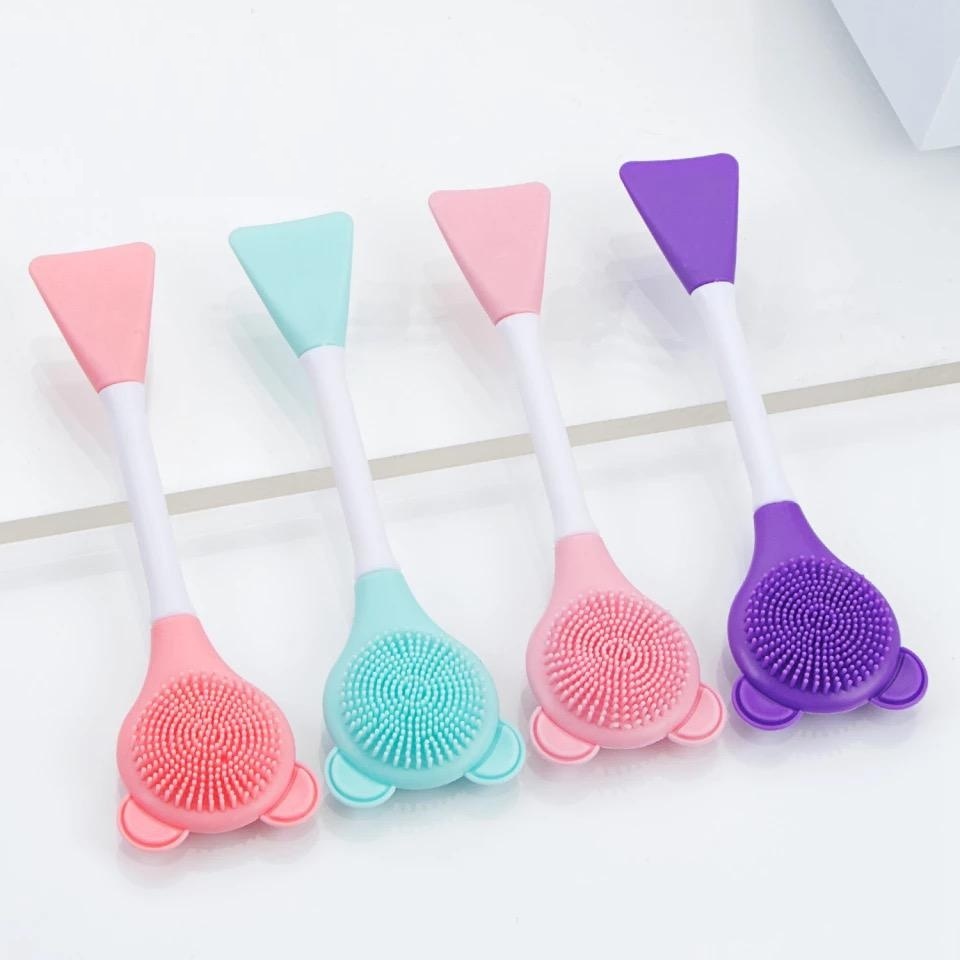 Silicone Double head Mask Brush Face Scrubber Brush Mud Special Scraper ...