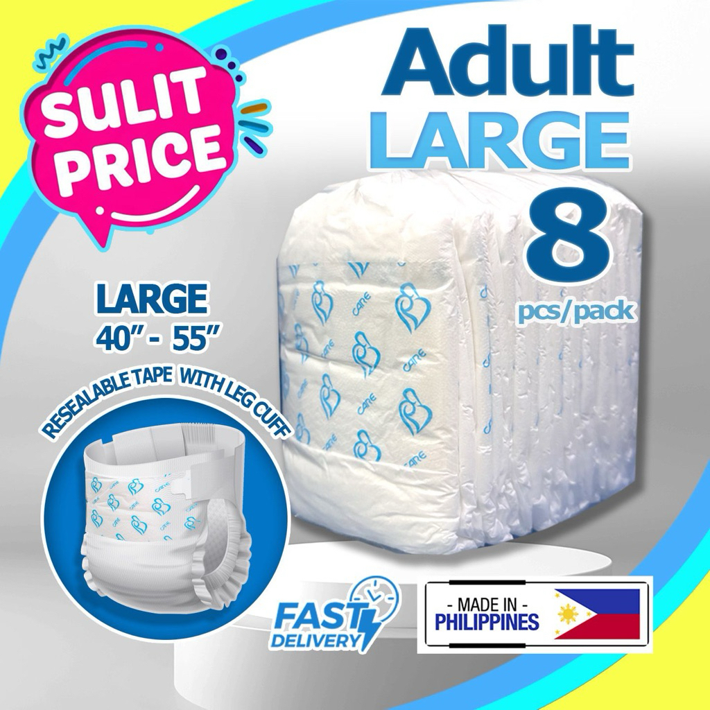 Care Generic Adult Diapers LARGE (8 pieces) | Shopee Philippines
