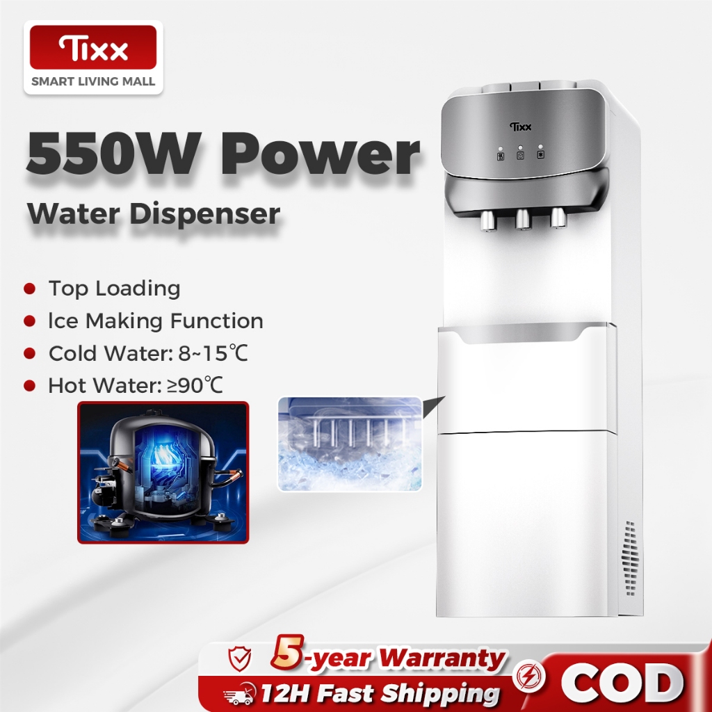 Tixx Water Dispenser Hot and Cold With Ice Maker Machine Compressor 24h ...
