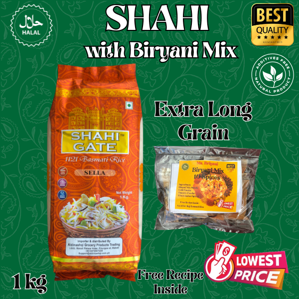 SHAHI Basmati Rice 1kg with Biryani Mix Spices- FREE Recipe | Shopee ...