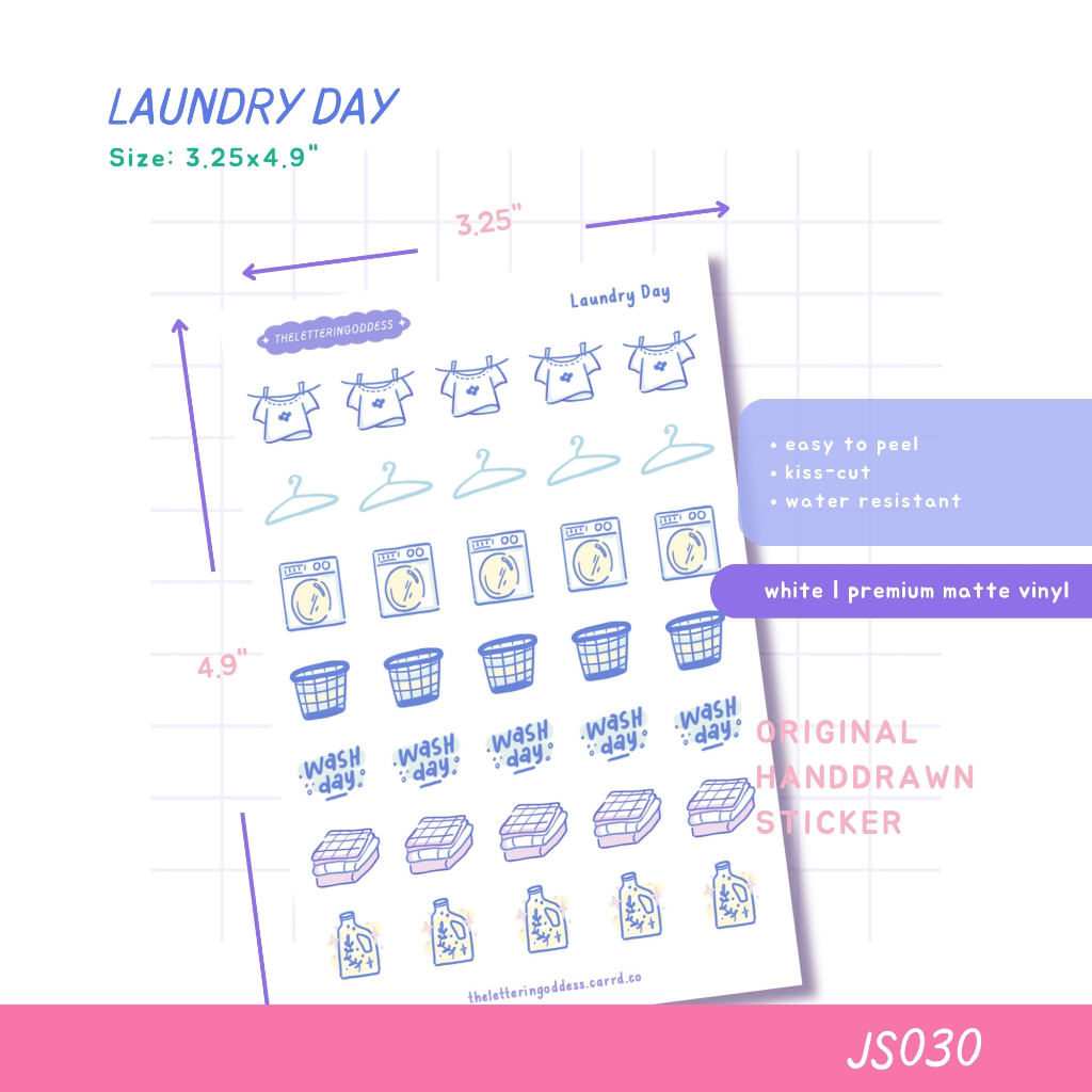 Laundry Day Sticker Sheet | for planners, journals and notebook ...