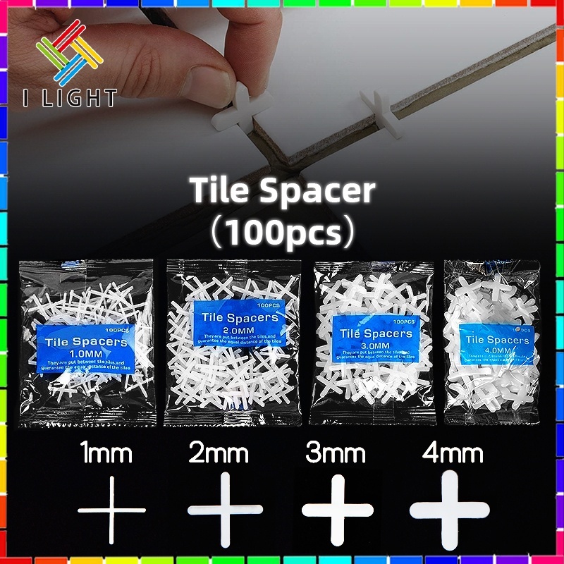 （Fast Delivery）100Pcs Tile Spacers Cross Tile Leveling Spacers 1mm-4mm ...