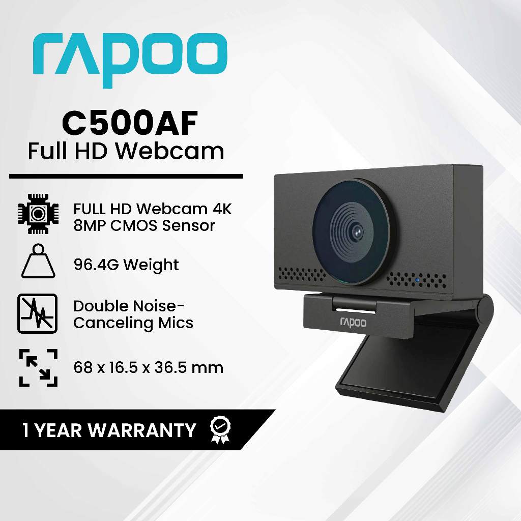 Rapoo C500AF Webcam 4K FULL HD 2160P USB Mic Adjustable Video Camera ...