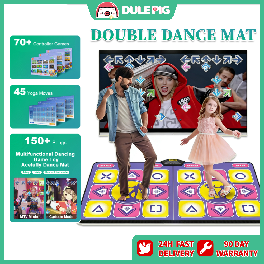 Wireless Double Dancing Pads for TV with 2 Game Controllers & Remote ...