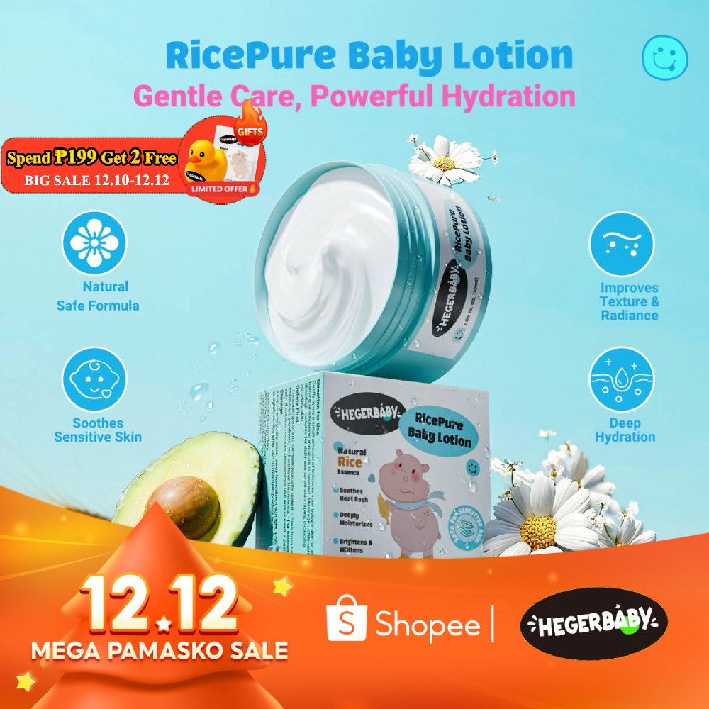 Hegerbaby Ricepure Baby Lotion - Relieves Prickly Heat Rash Gentle ...