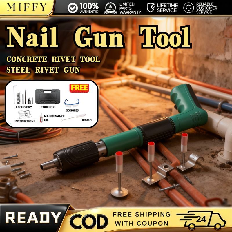 Nail Gun Cordless Steel Nail Gun Adjustable Concrete Rivet Tool Free 20 ...