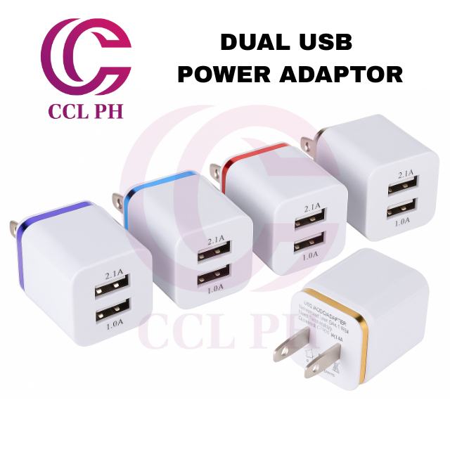 CCL PH Universal Double 2 Port Plug Dual USB Power Adaptor Charger