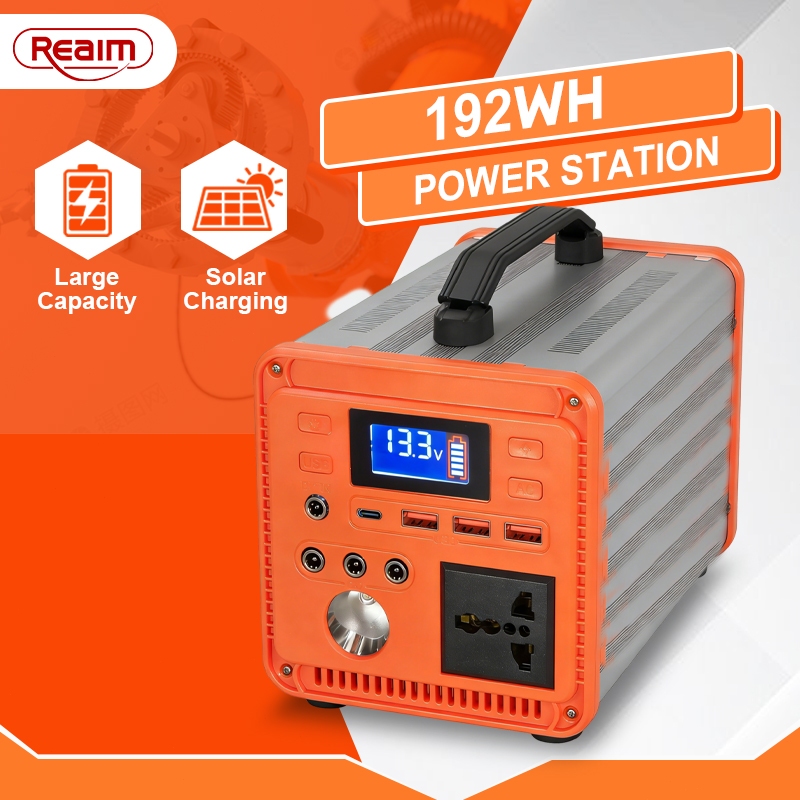 REAIM Power Station With Solar Panel Portable Power Station 192WH Multi ...