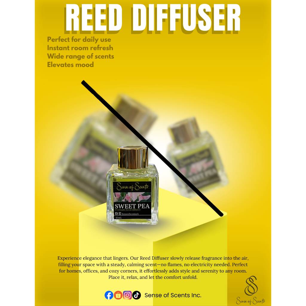 Sense of Scents Premium Reed Diffuser 50ml four 4 free sticks | Shopee ...