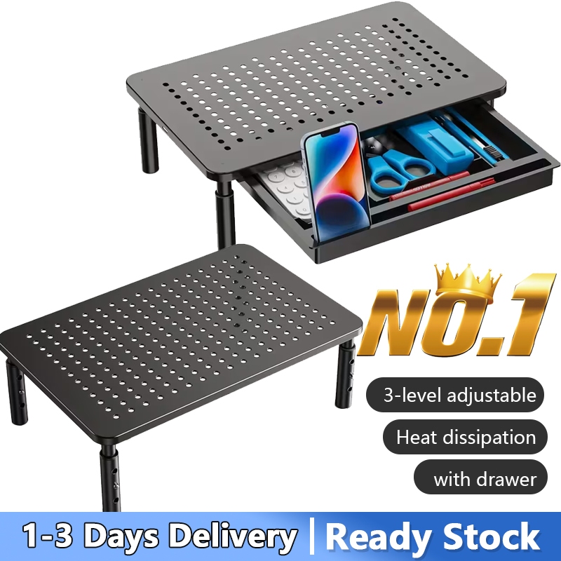 Monitor Stand with Storage Desk Monitor Riser with Airflow Vents Laptop ...