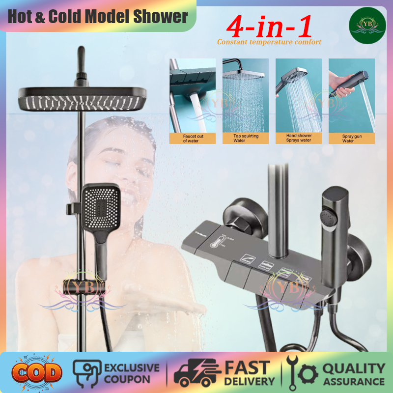 Piano Key Design Shower Set With Faucet 304 Stainless Steel 4 in 1 Hot ...