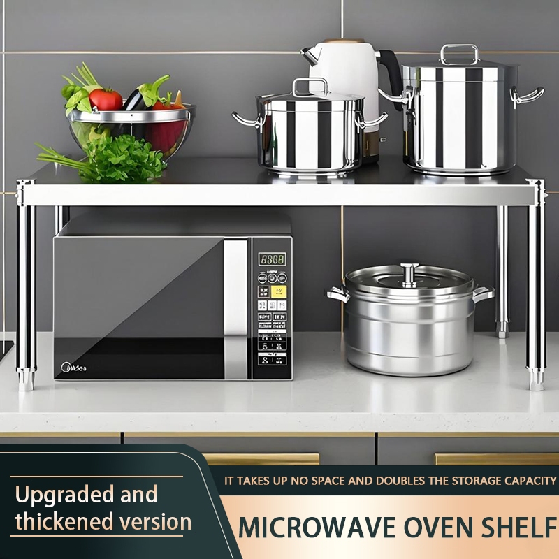 BLUEQZ Microwave oven storage rack countertop stainless steel seasoning ...