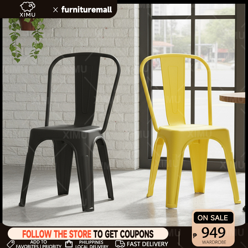 Minimalist Plastic Chairs Stackable Chairs With Backrests Coffee Shop ...