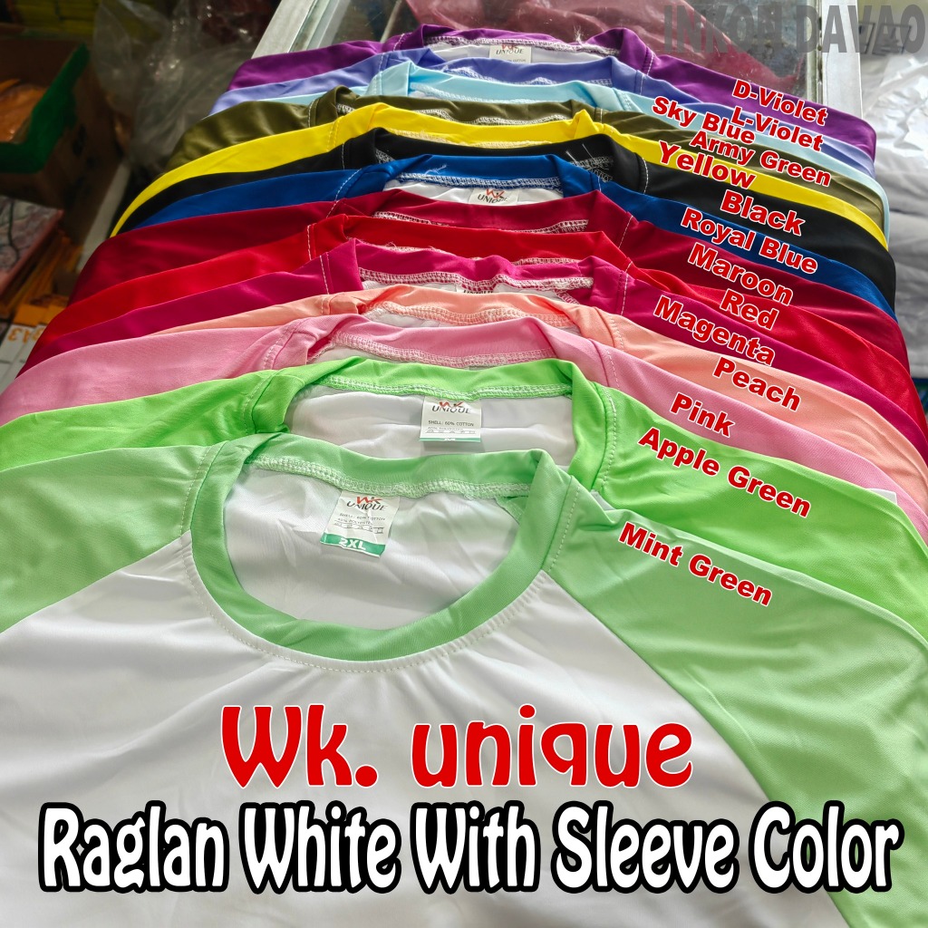 UNIQUE & KEEP Active Dry Raglan T-shirt Unisex Roundneck With COLOR ...