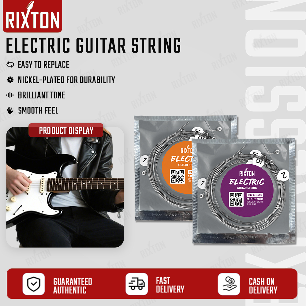 RIXTON Electric Guitar Strings NP09/NP10 Nickle-Plated Steel Complete ...
