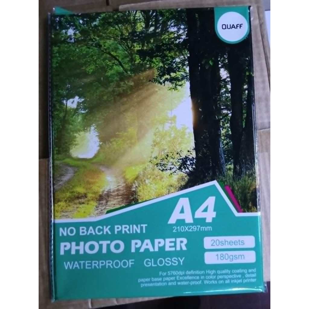 Quaff Photo Paper 180gsm glossy A4 size | Shopee Philippines