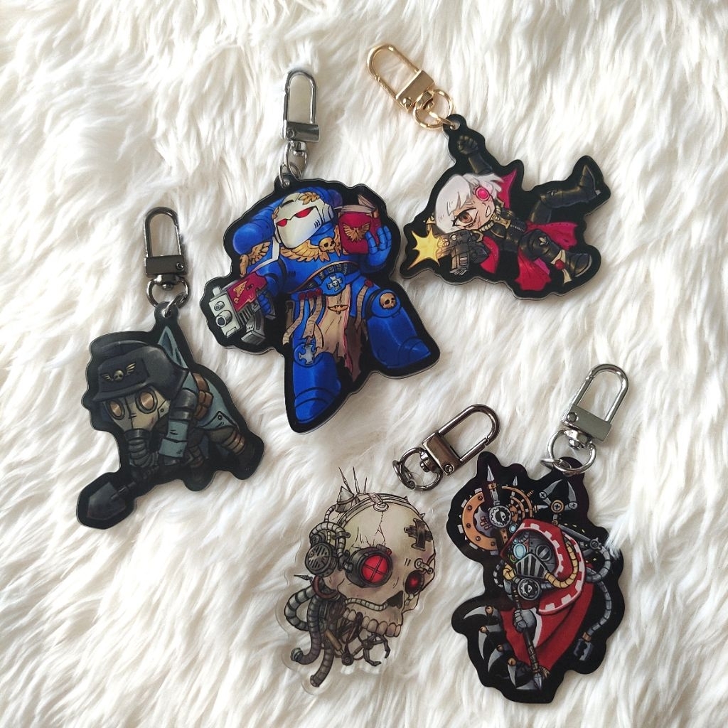 SUGARRUSHSATO Warhammer 40k acrylic charm keychains (Sororitas ...