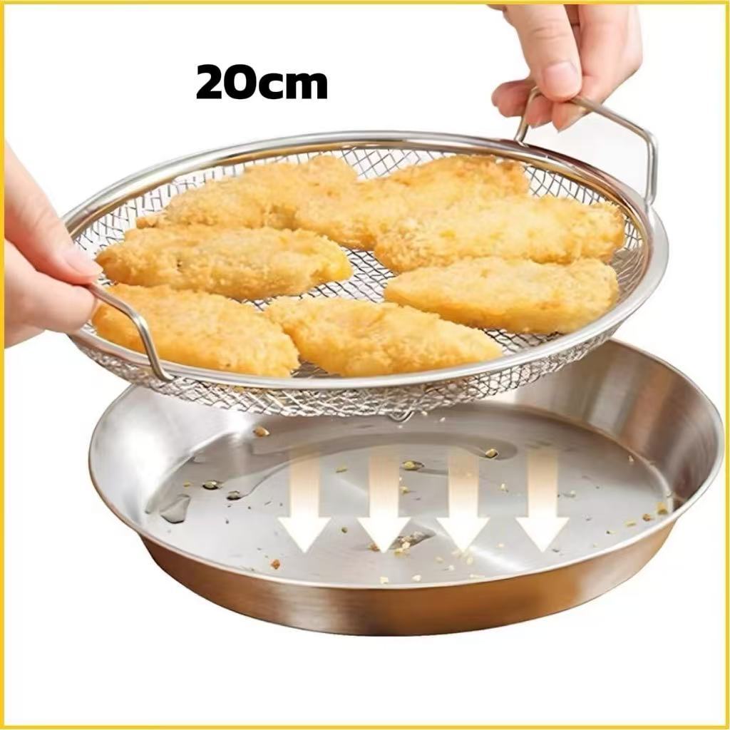 20cm Stainless steel kitchen oil filter net tray with mesh basket ...