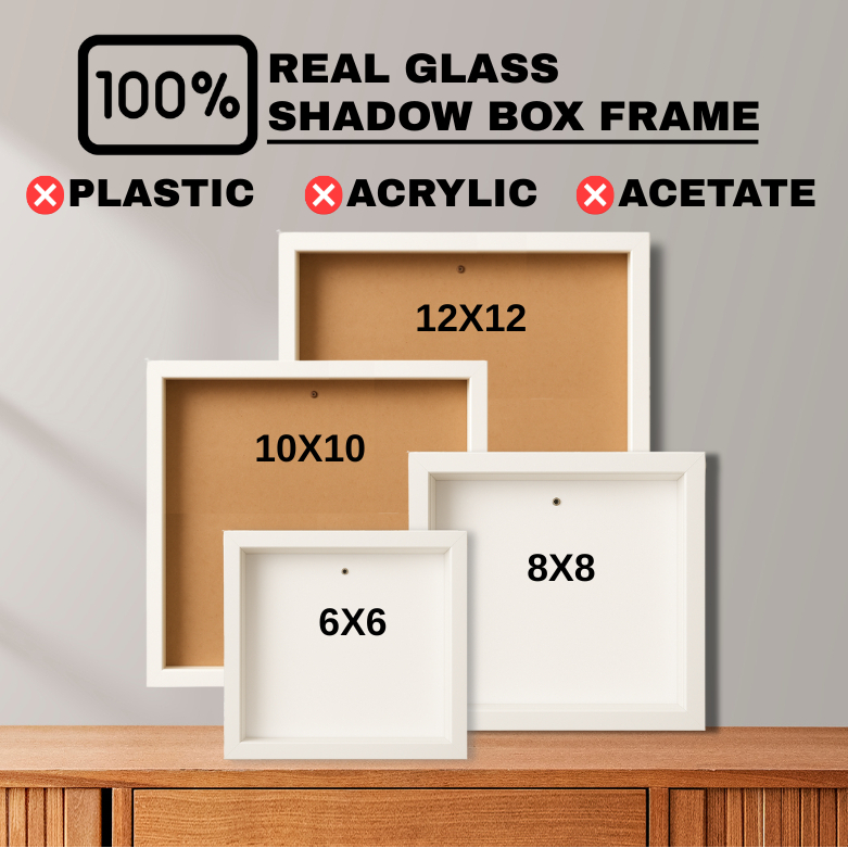 Real GLASS SQUARE SIZES Shadow Box | Anniversary & Valentine’s Gift ...