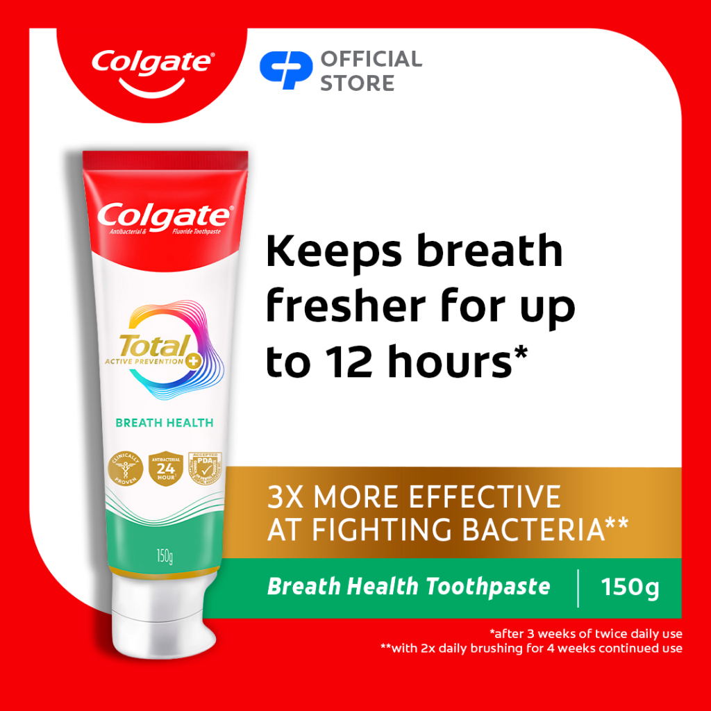 NEW Colgate Total Breath Health Antibacterial Toothpaste, Keeps Breath ...