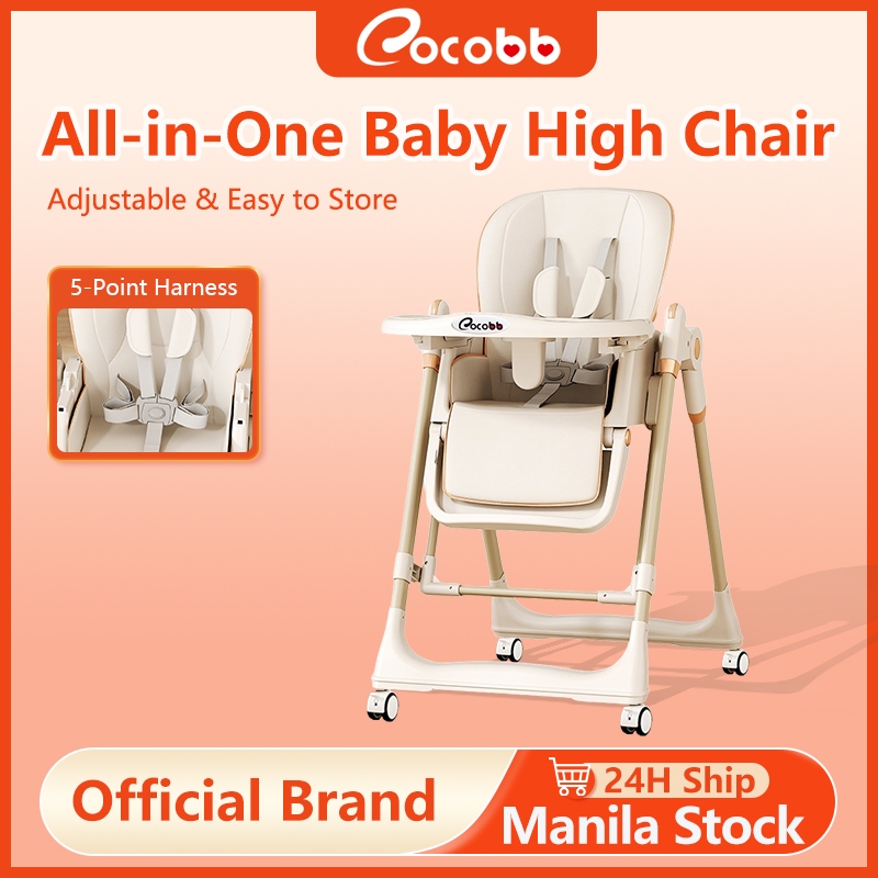 COCOBB Multifunctional Foldable Baby High Chair with Safety Belt for ...