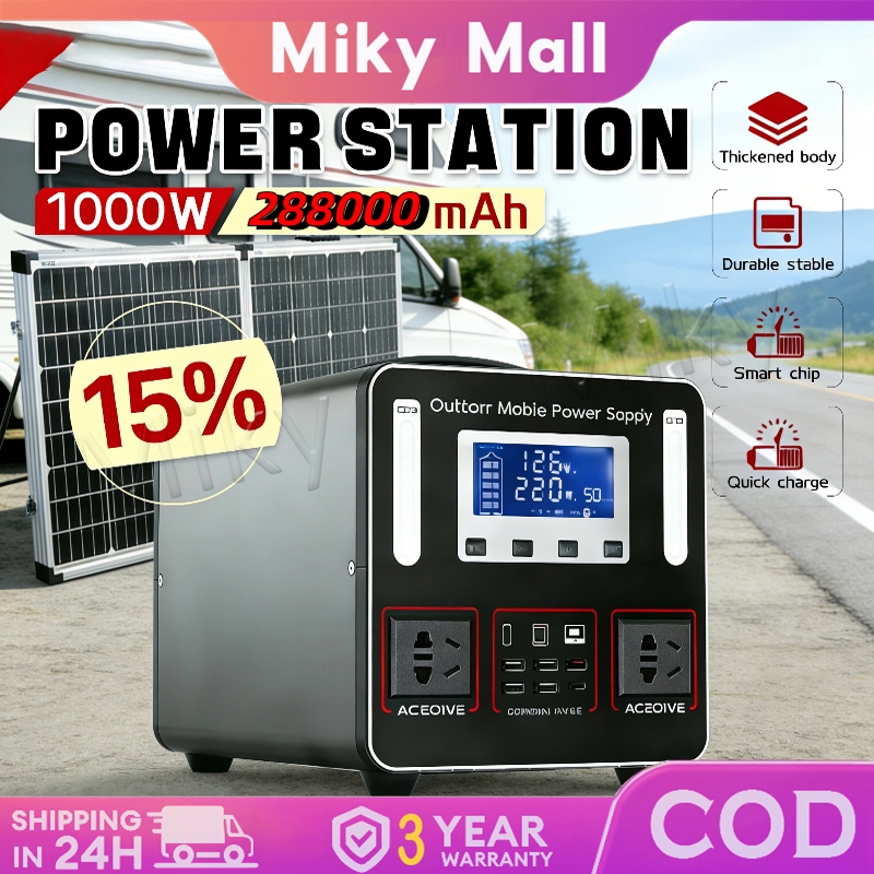 EXPOSE Portable Solar Power Station 1000W 288000mAh 220V With Solar ...
