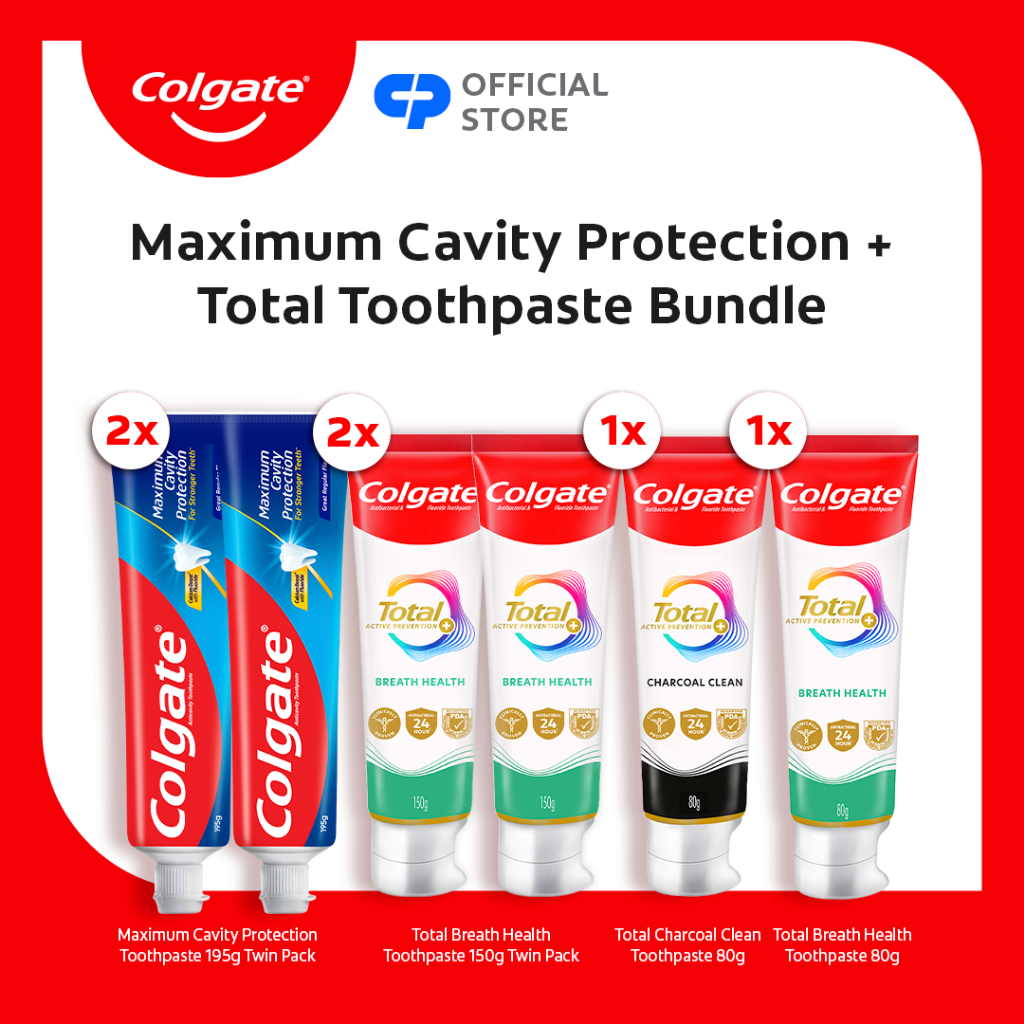 Colgate Maximum Cavity Protection 195gx2+Total Assorted, Toothpaste ...