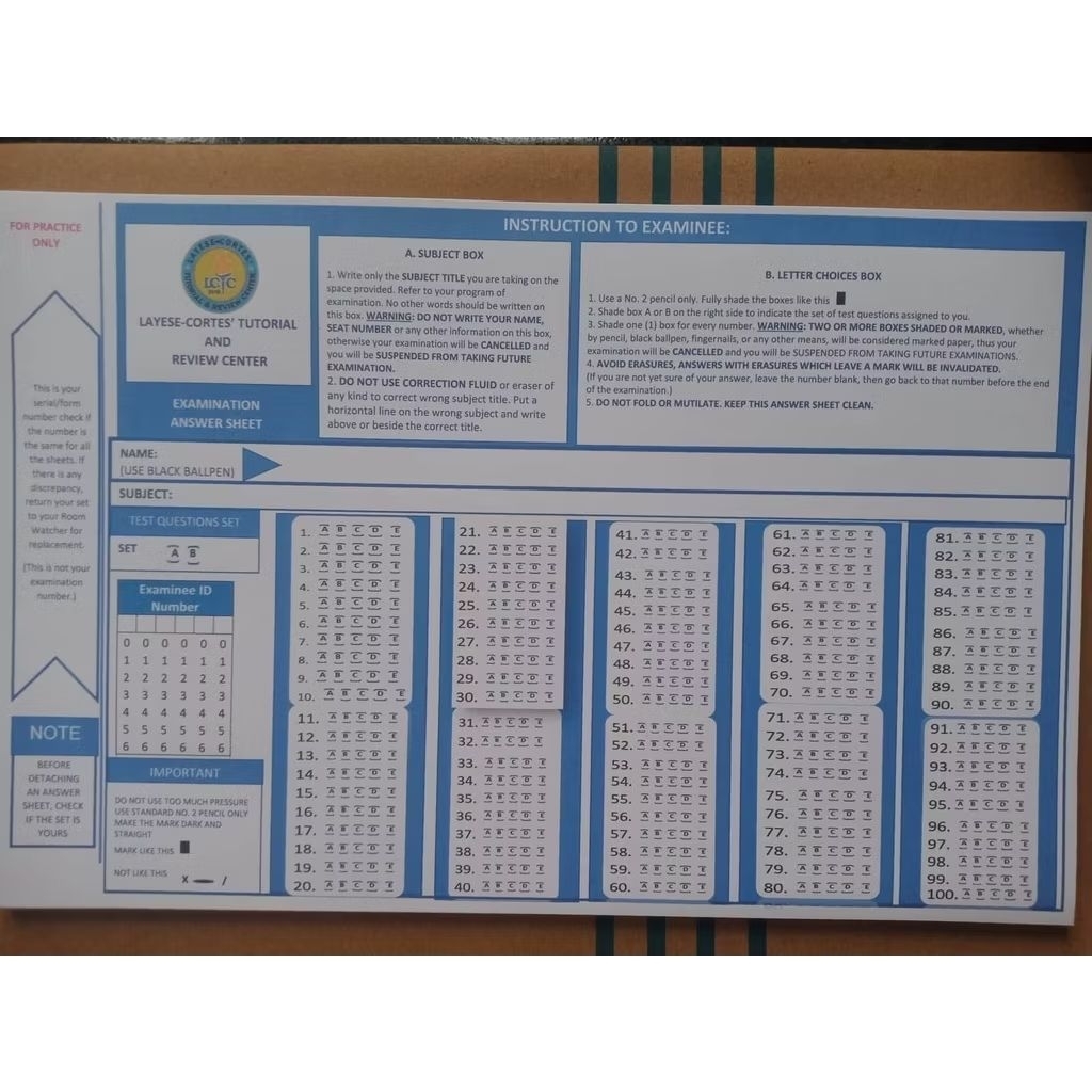 Shop scantron sheet for Sale on Shopee Philippines