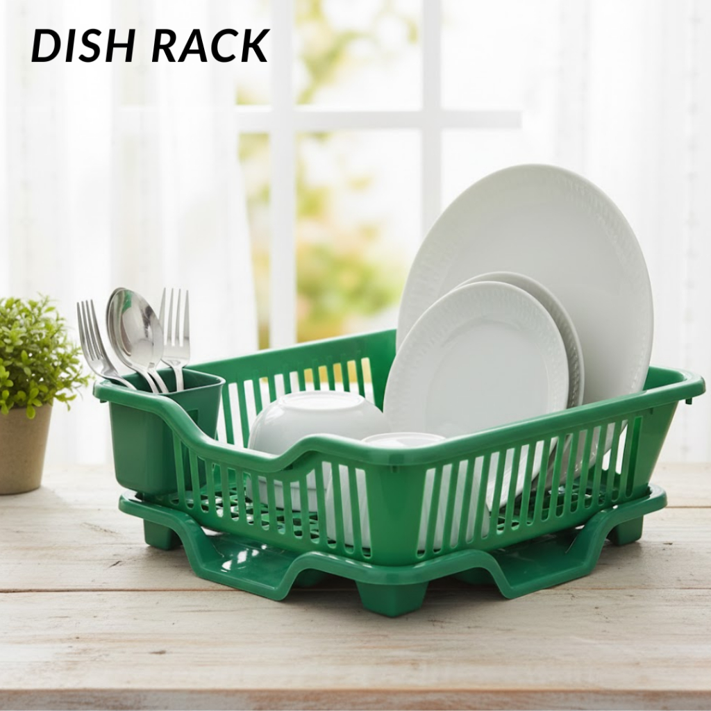 JOYSTIC PLASTIC DISH RACK Plastic Kitchen Storage Dish Drainer RED/BLUE ...