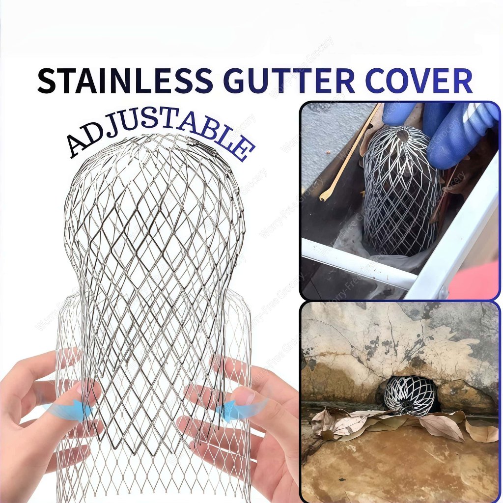 Stainless Strainer Stop Leaf Blockage Drainage Pipe Net Gutter Cover ...