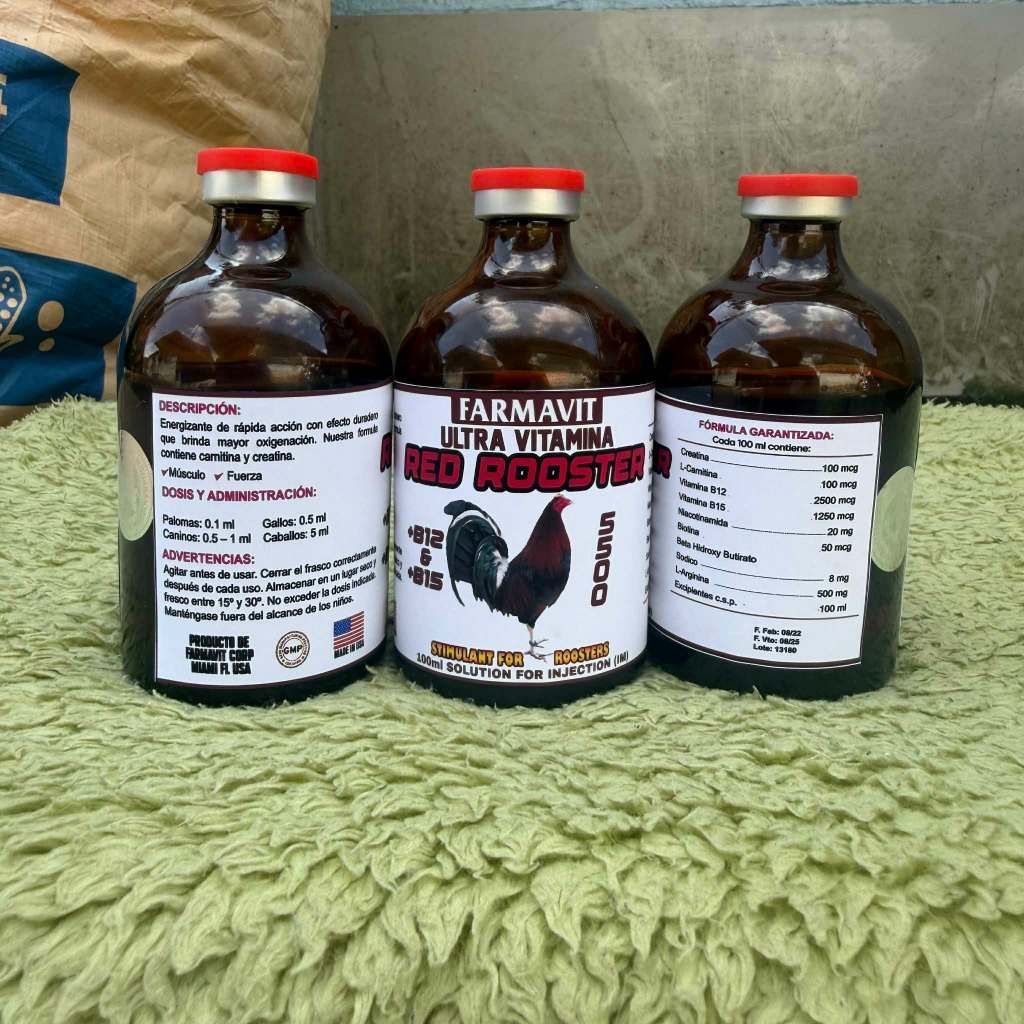 Red Rooster B12+B15 5500MCG 100ml For Gamefowl Conditioning | Shopee  Philippines