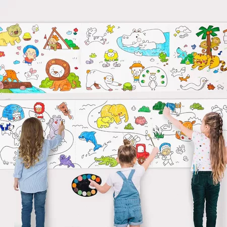 3M Kids Coloring Roll Painting Rolls Drawing Paper Children's Graffiti ...