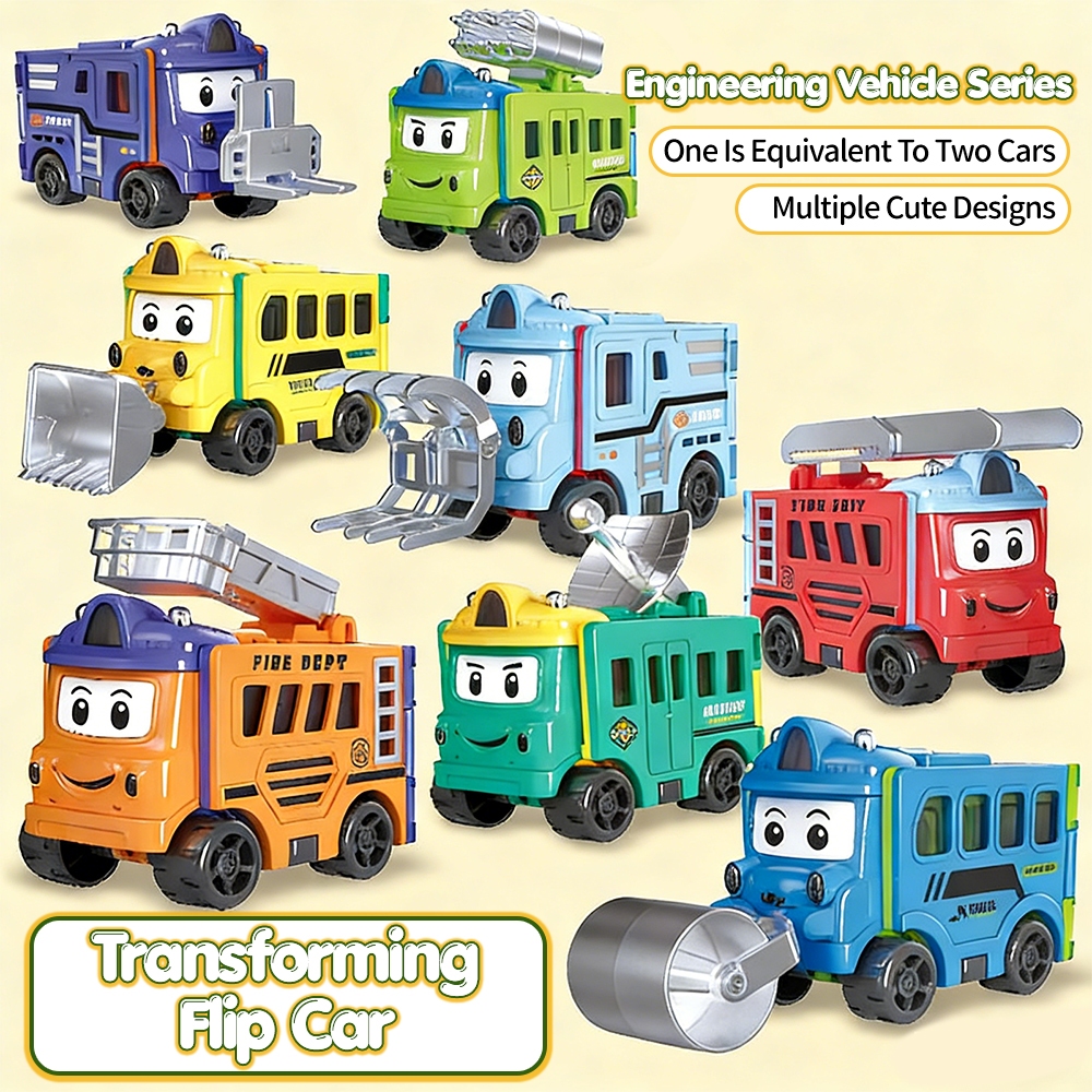 4 PCS Double Sided Transformer Car 2 In 1 Transformer Car Toys Pull ...