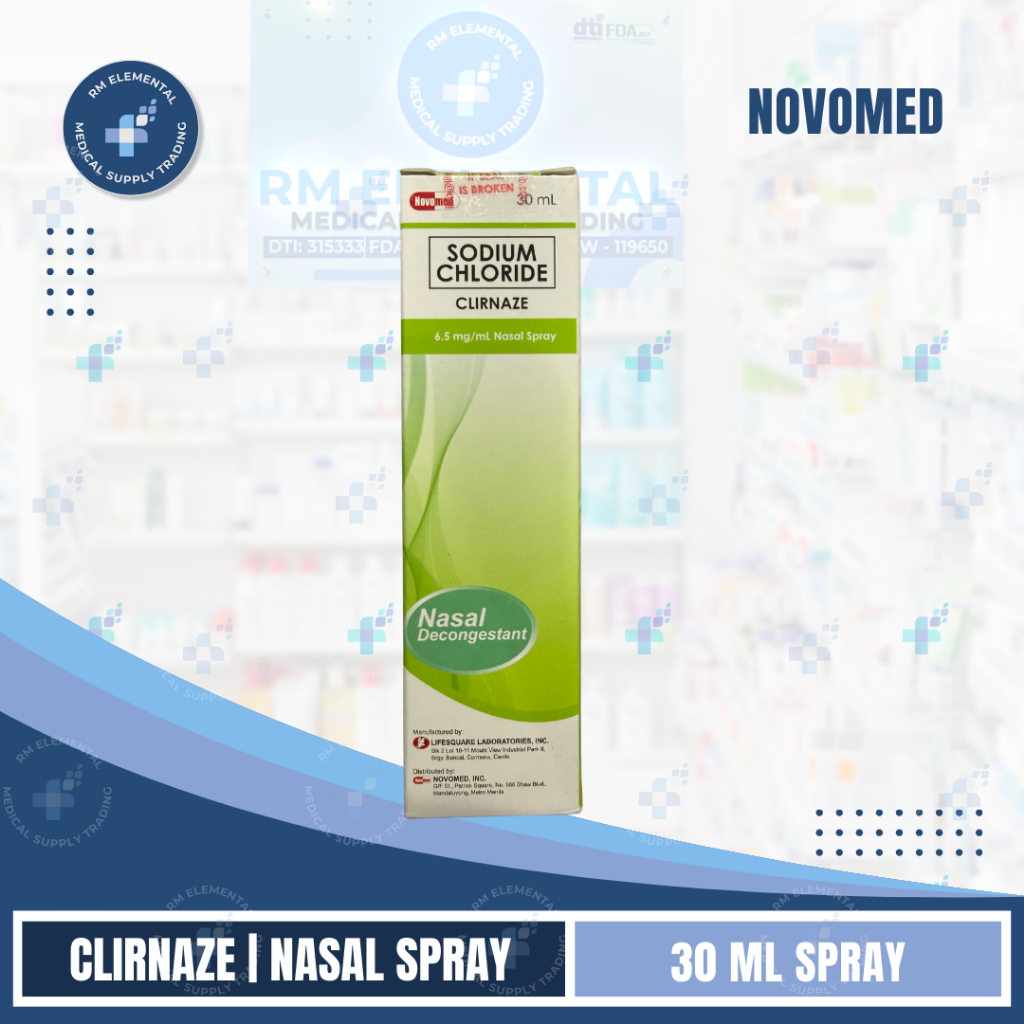 Sodium Chloride (Clirnaze) Nasal Decongestant spray 30 mL | Shopee ...