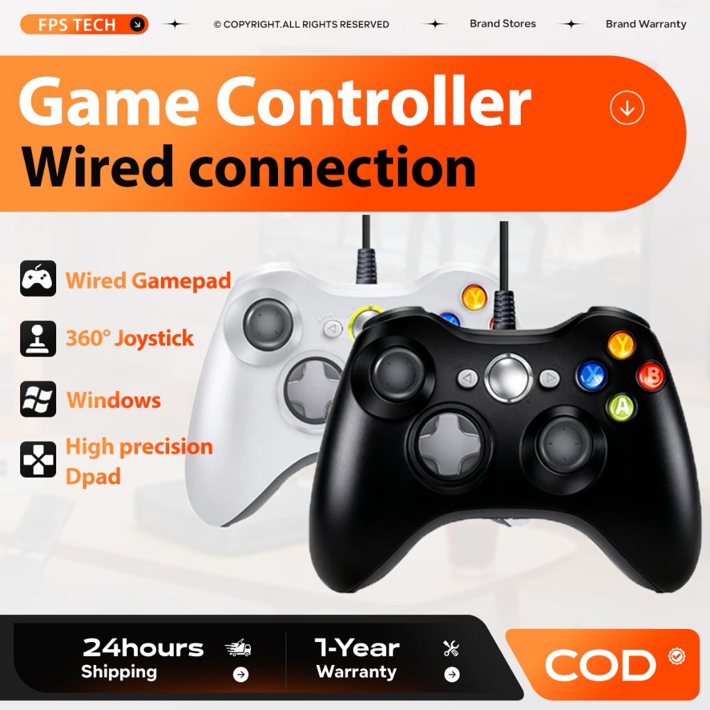 FPS Wired Gaming Controller with Games Joystick Game Usb Controller Pad ...