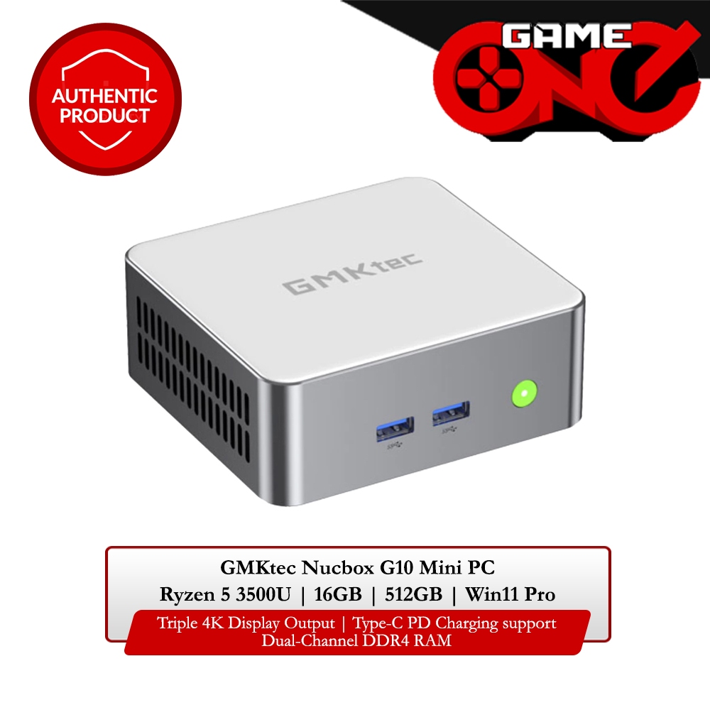 GMKtec Nucbox G10 Mini PC Ryzen 5 3500U | 16GB | 512GB | Win11 Pro GMK ...