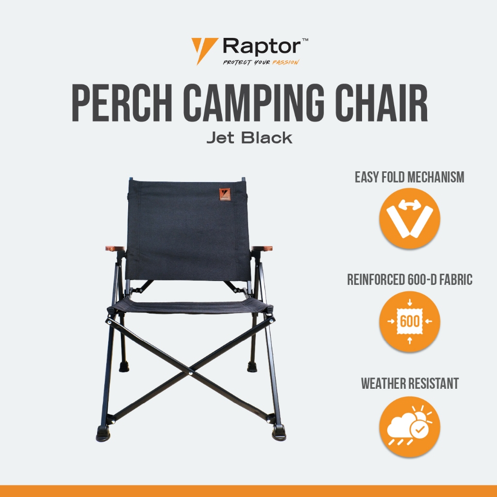 Raptor Perch Camping Chair (Jet Black) | Raptor PH | Shopee Philippines