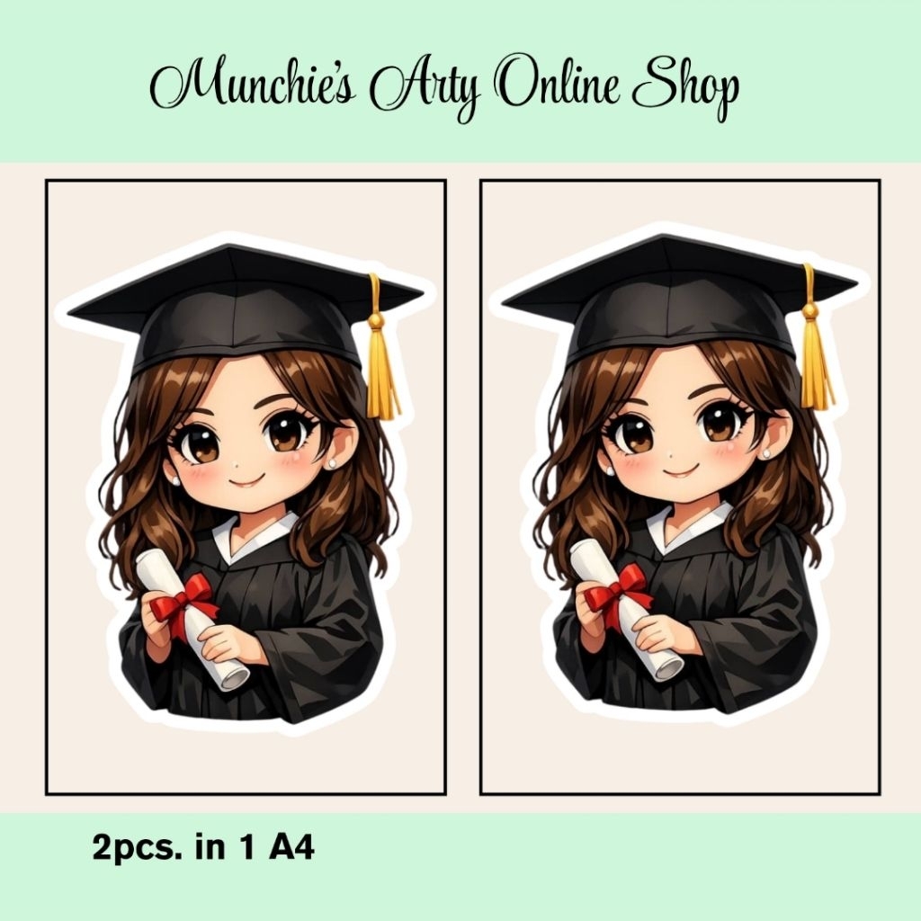 2&4 PCS. Printed Graduation Chibi Topper for bouquet (UNCUT) | Shopee ...