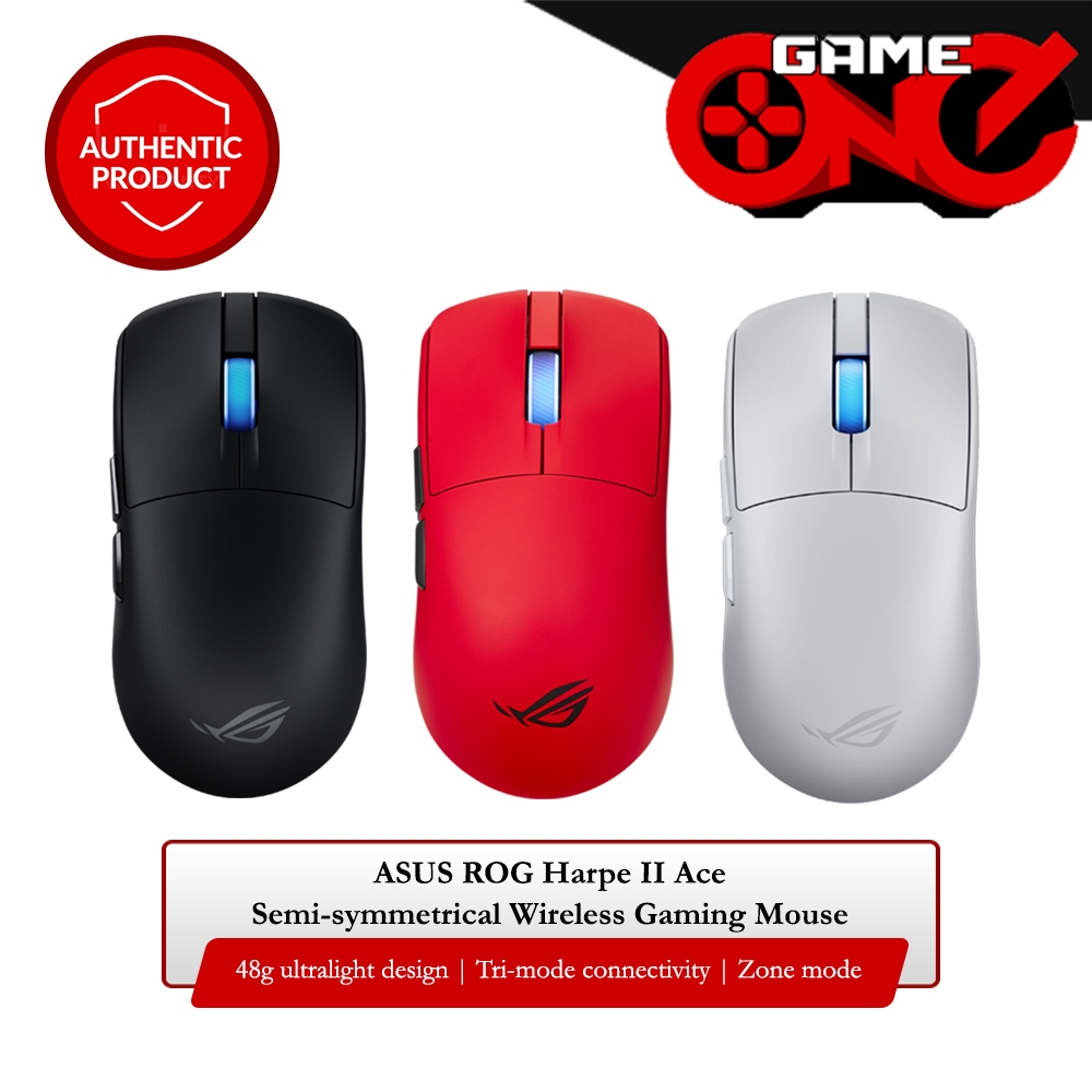 ASUS ROG Harpe II Ace Ultralight 48g Semi-symmetrical Wireless Gaming ...