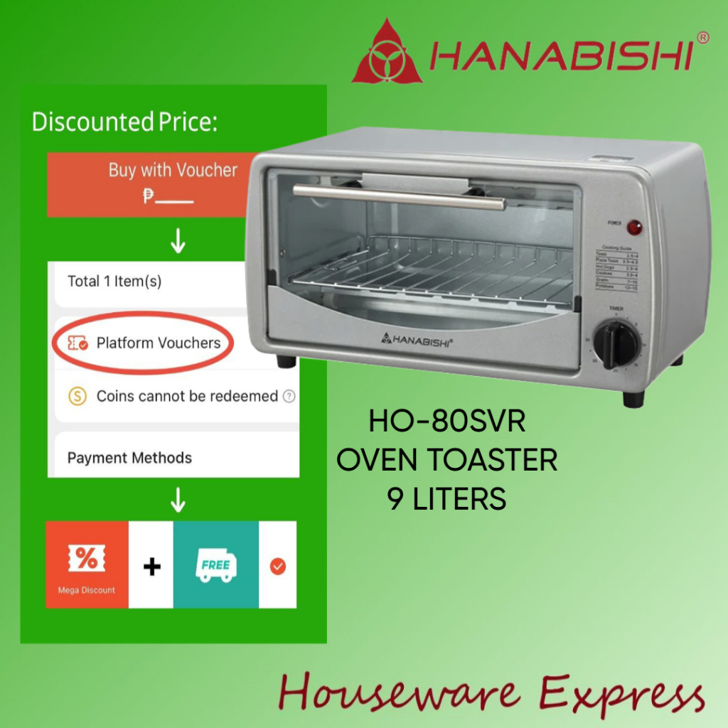 Hanabishi HO80SVR Oven Toaster HO-80SVR 9Liters (Houseware Express ...