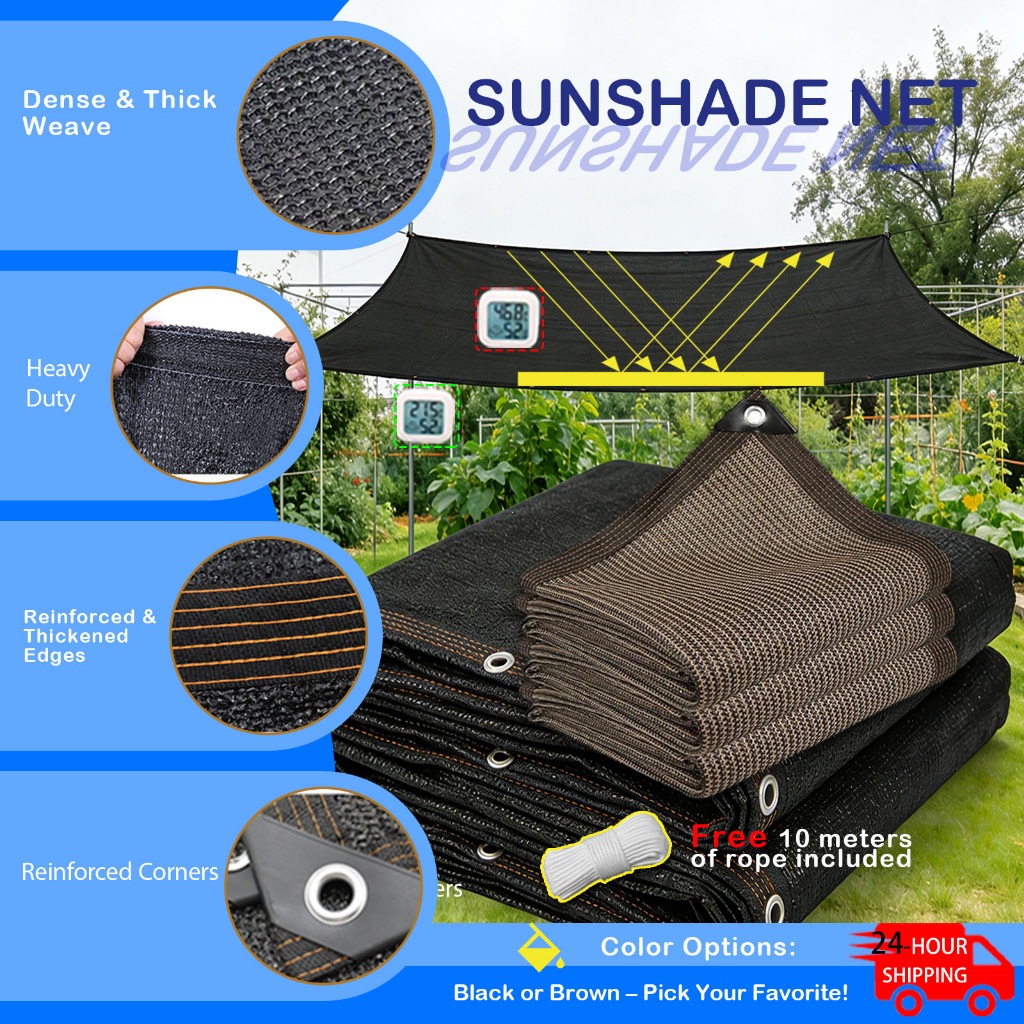 98% High UV Protection Sun Shade Net, Heavy Duty Outdoor Cool Shade ...