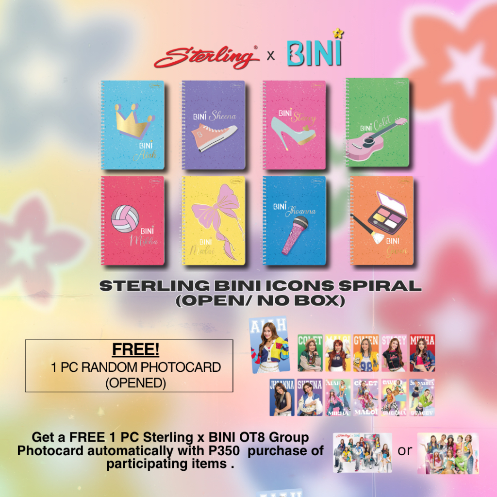 Sterling x Bini Icons Spiral Notebook 685 80 Leaves (No Box) with 1 ...