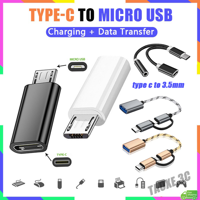 Type-C to USB Adaptor Android Switch to TypeC IOS Micro USB C Mobile ...