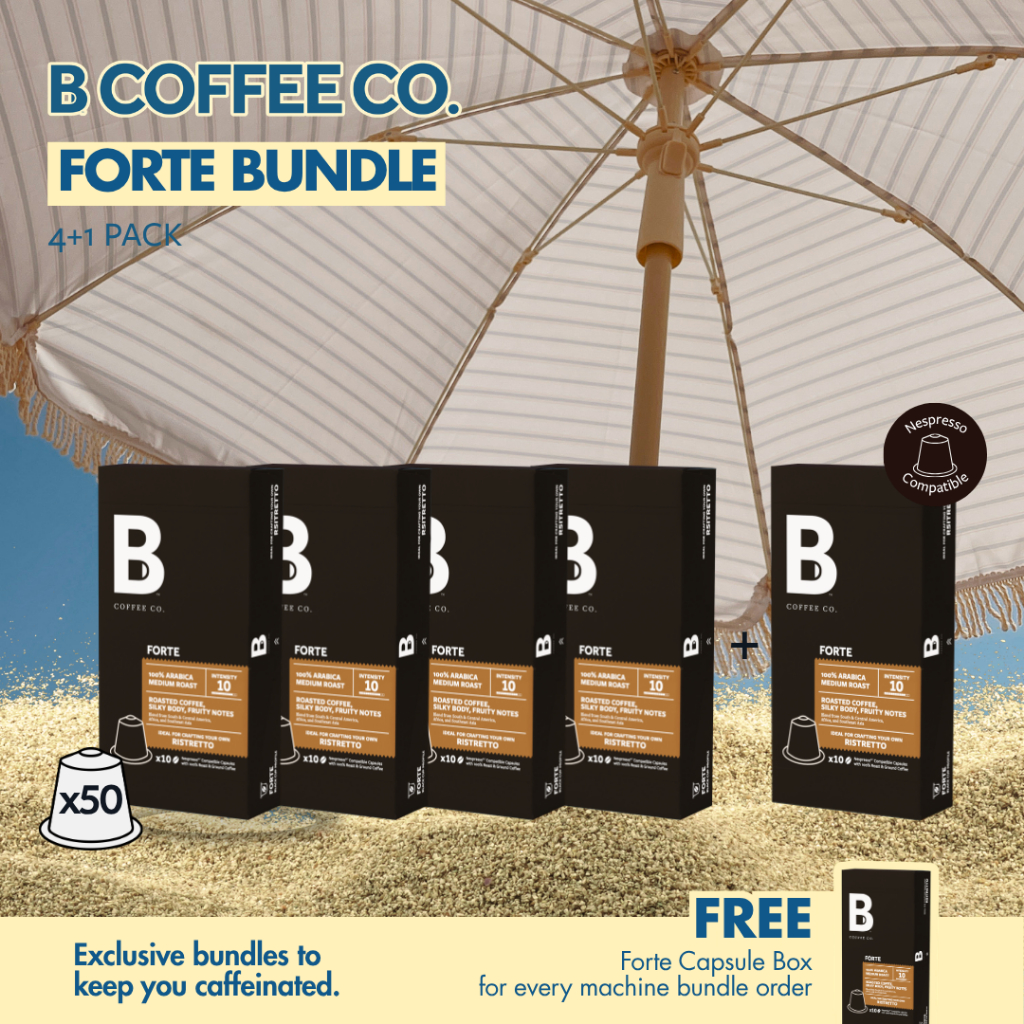 B Coffee Co. Forte Ristretto Nespresso Compatible Coffee Capsules 4+1 ...
